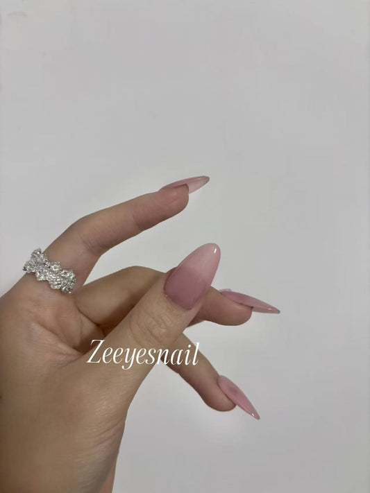Elegant Pink Almond Press-On Nails – Chic & Effortless Style