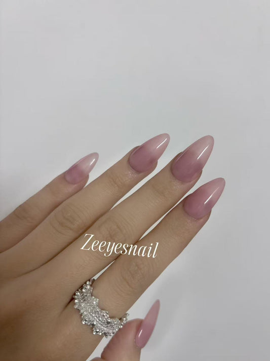 Elegant Pink Almond Press-On Nails – Chic & Effortless Style